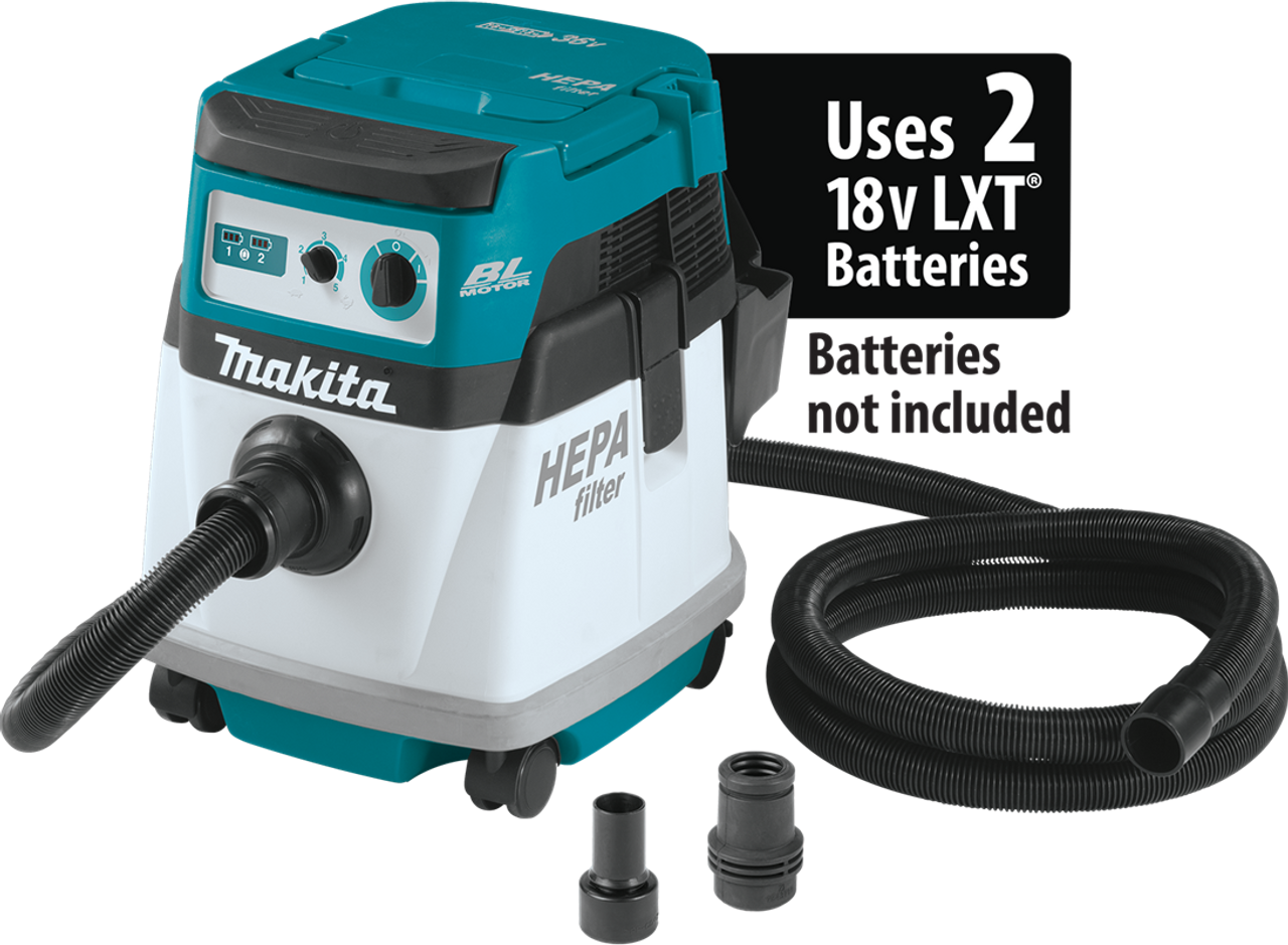 36V (18V X2) LXT? Brushless 4 Gallon HEPA Filter Dry Dust Extractor, Tool Only,  Anti-static hose, XCV15ZX