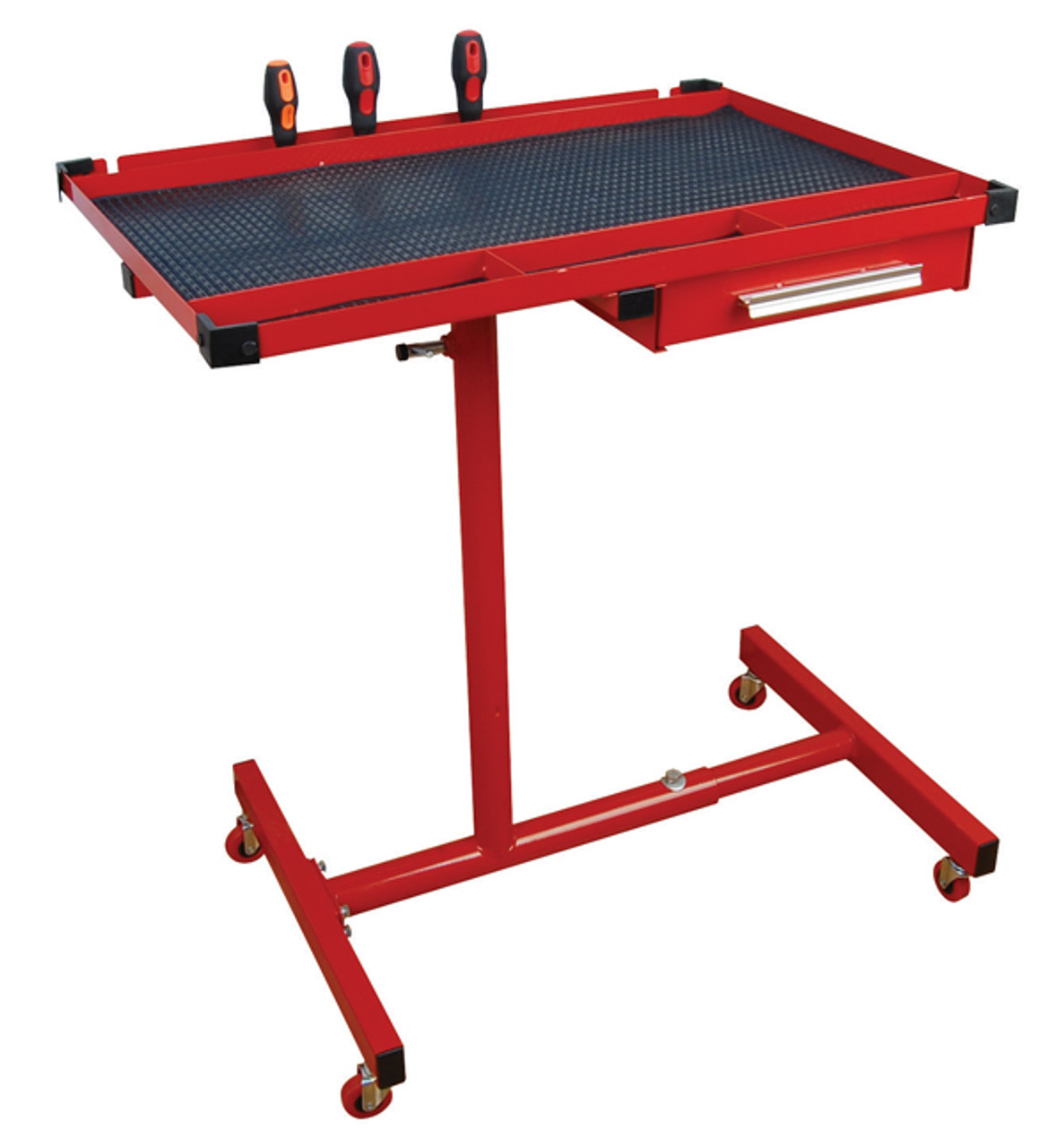 ATD Tools Heavy-Duty Mobile Work Table with Drawer Red