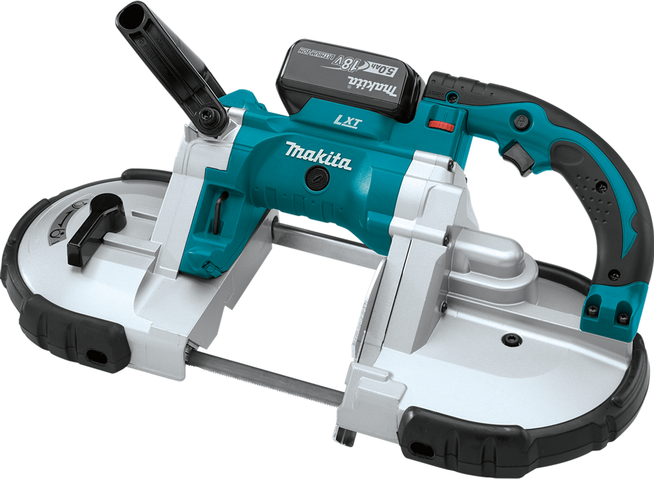 18V LXT? Lithium-Ion Cordless Portable Band Saw Kit (5.0Ah), Makita-built motor, XBP02TX