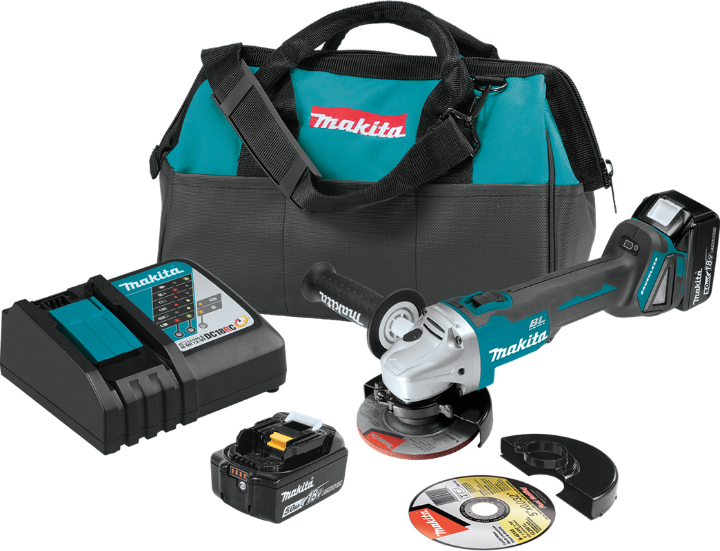 18V LXT? Lithium-Ion Brushless Cordless 4-1/2"Â / 5" Cut-Off/Angle Grinder Kit (5.0Ah), Automatic Speed Change, XAG04T