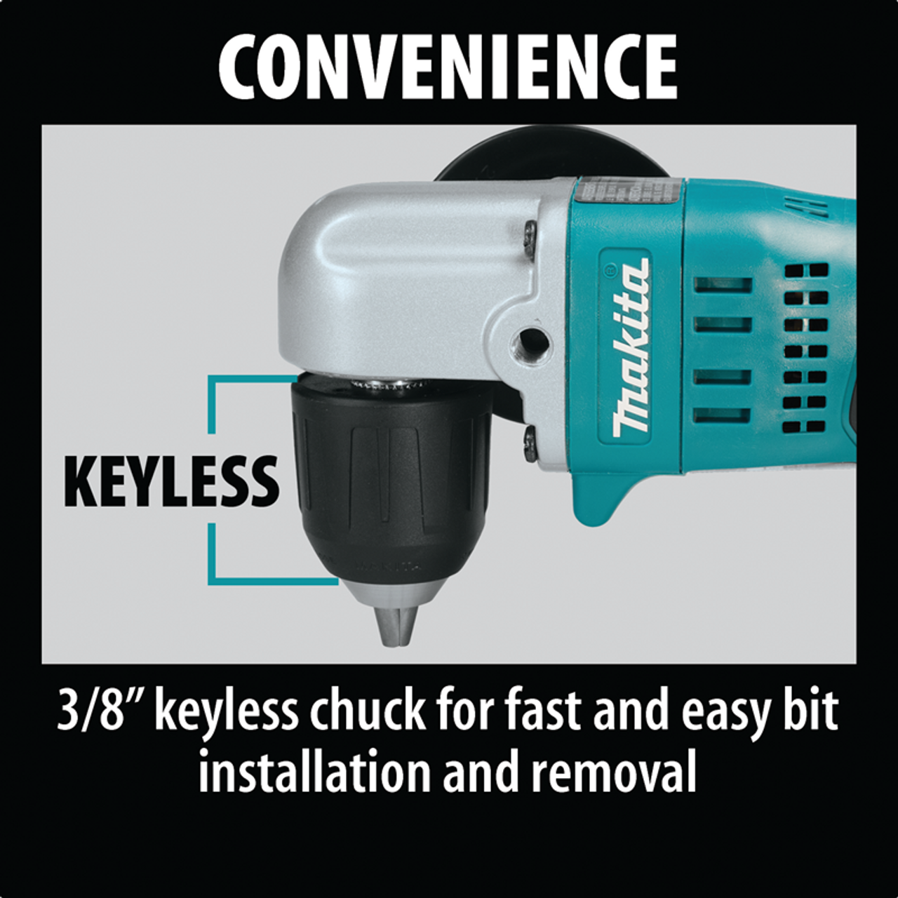 18V LXT? Lithium-Ion Cordless 3/8" Angle Drill, Tool Only, Makita-built 4-pole motor, XAD02Z