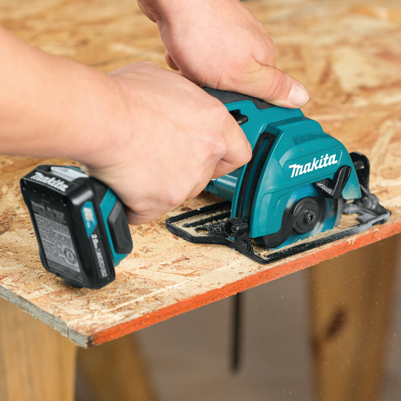 Makita SH02Z 12V Max CXT Lithium-Ion Cordless Circular Saw, 3-3 8", Teal - 1