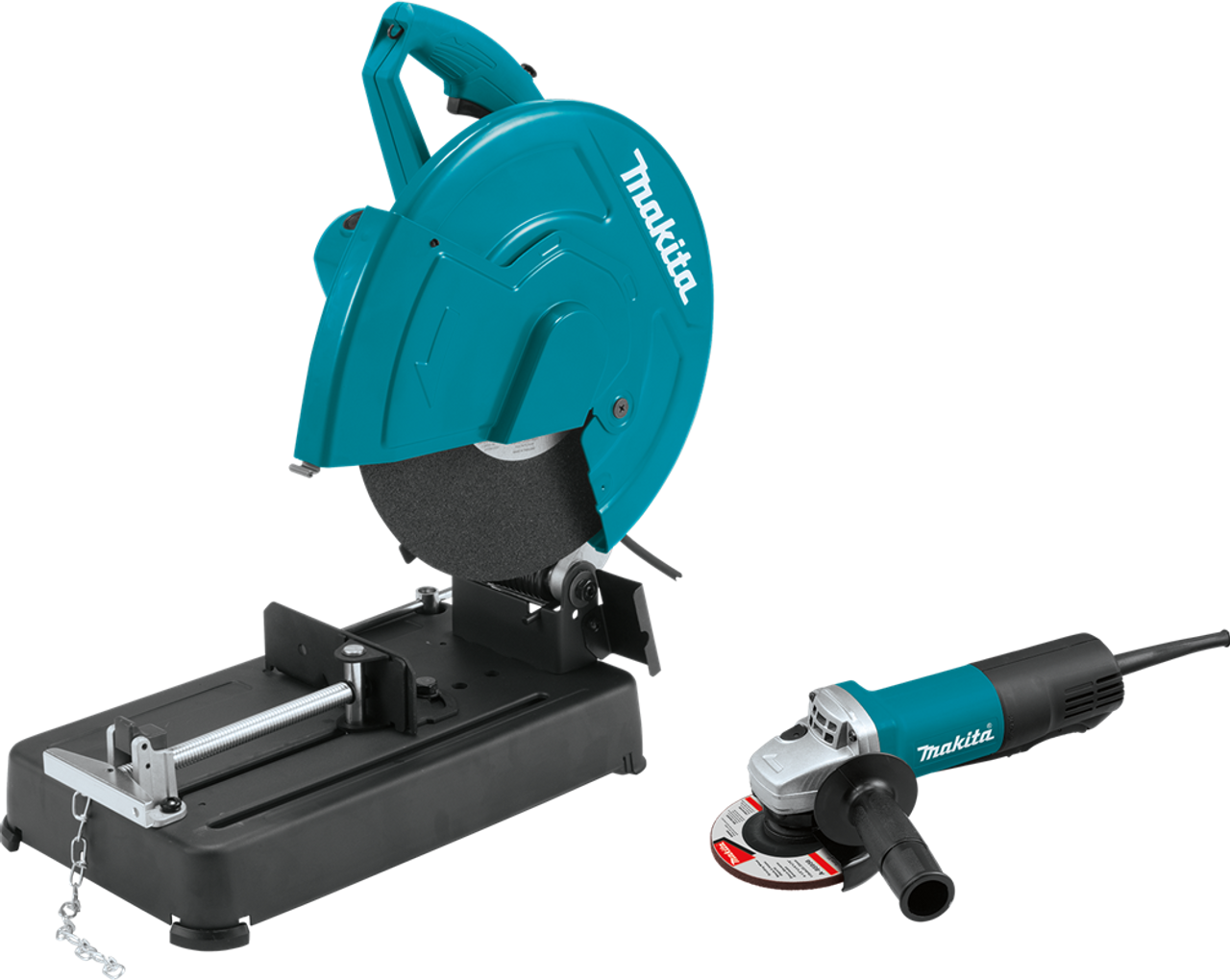 14" Cut-Off Saw with 4-1/2" Paddle Switch Angle Grinder, Large cutting capacity, LW1401X2