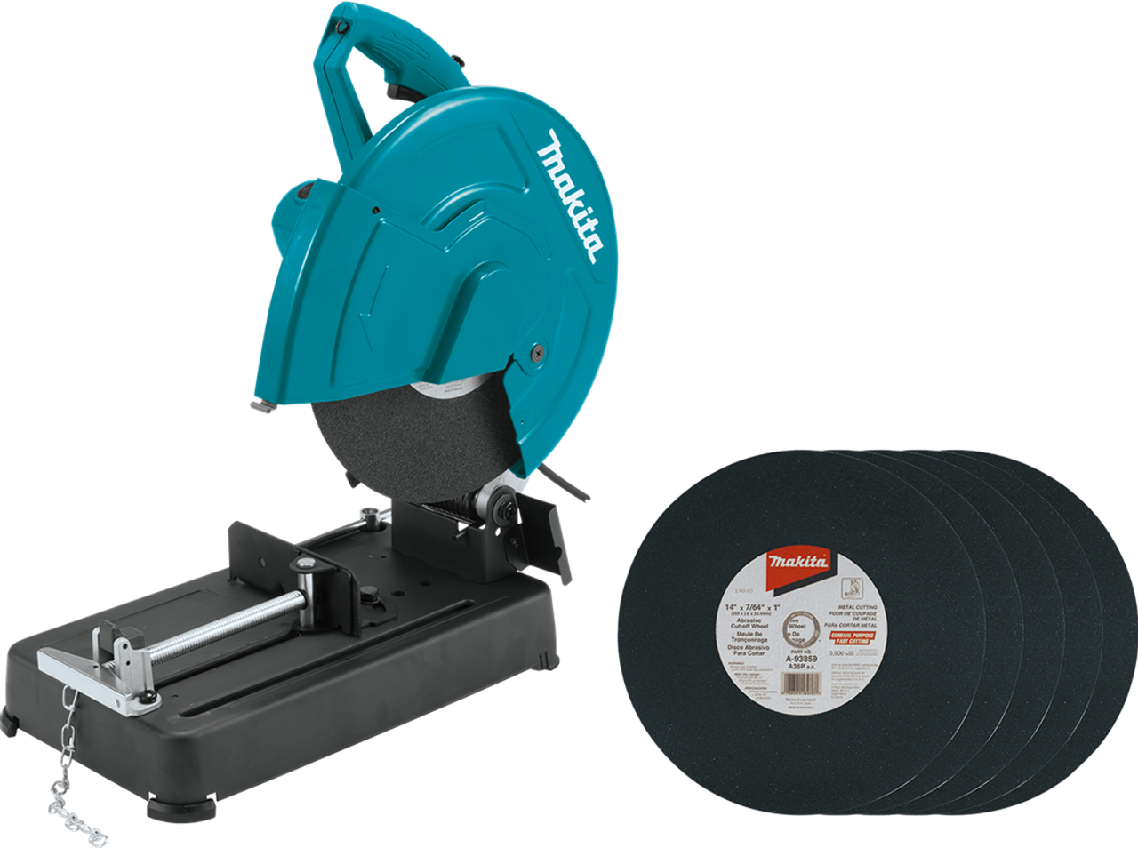 14" Cut-Off Saw with 5 ea. Cut-Off Wheels, Large cutting capacity, LW1401X