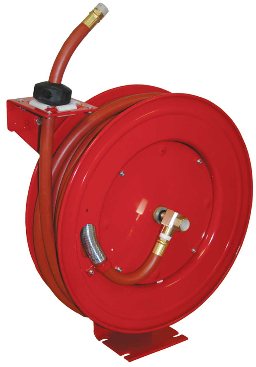 50-Foot Red Rubber 1/2-Inch ID Hose Reel Replacement Air Hose with