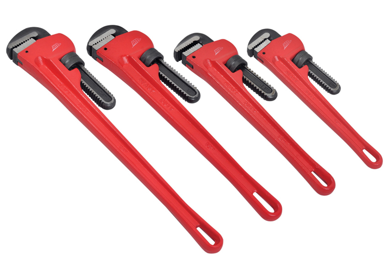 4 Pc. Cast Iron Pipe Wrench Set