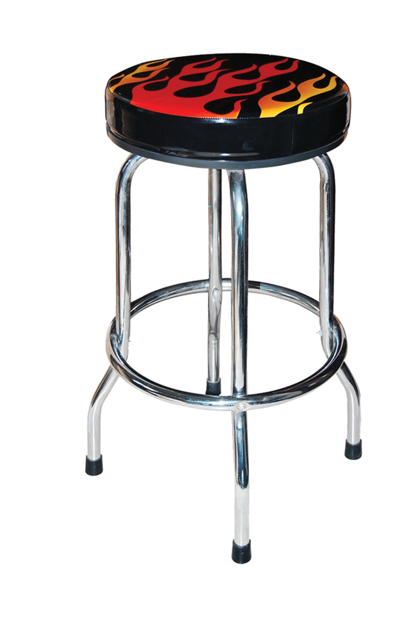 Shop Stool with Flame Design