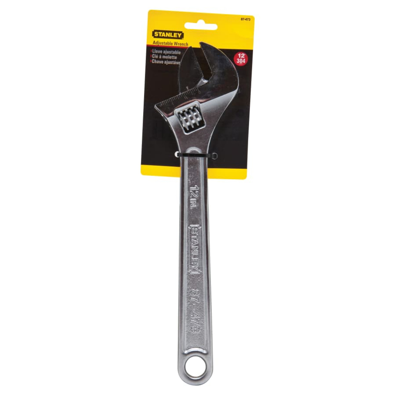 Adjustable Wrench, 12 in Long, 1-3/8 in Opening