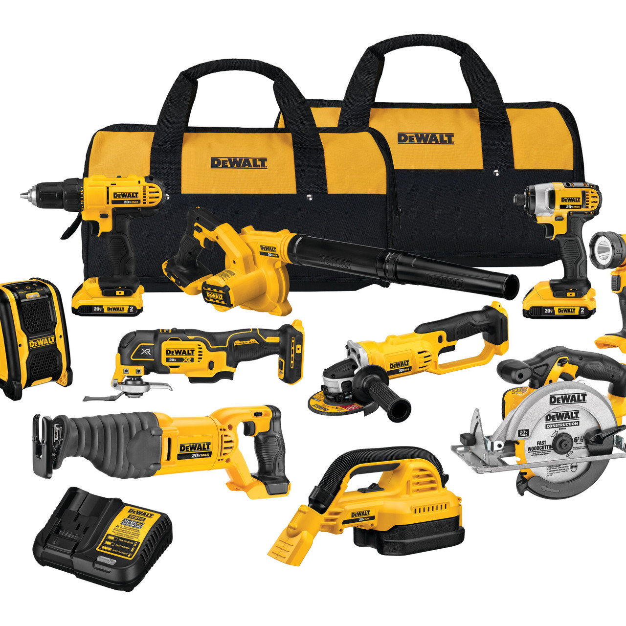 Dewalt DCK1020D2 20V MAX* Lithium‑Ion 10‑Tool Combo Kit