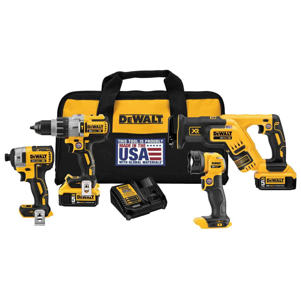 Dewalt DCK494P2 20V MAX* XR Brushless 4‑Tool Combo Kit (5.0Ah)