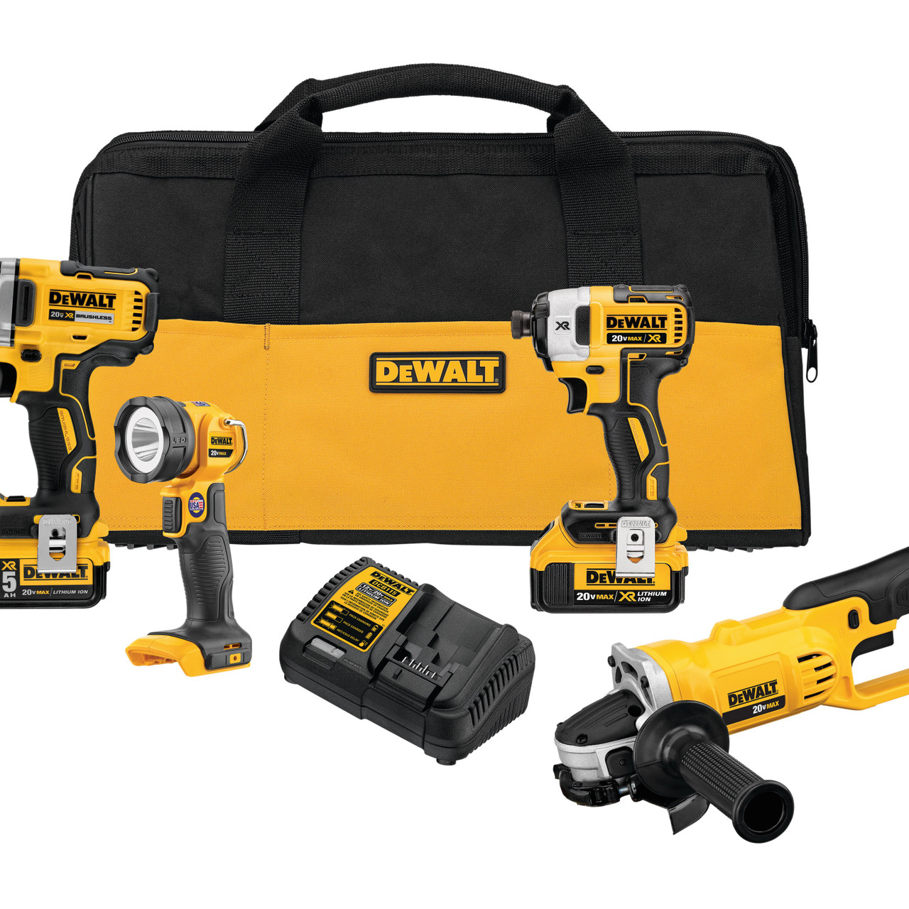 Dewalt DCK498P2 20V MAX* XR Brushless 4‑Tool Combo Kit (5.0Ah)