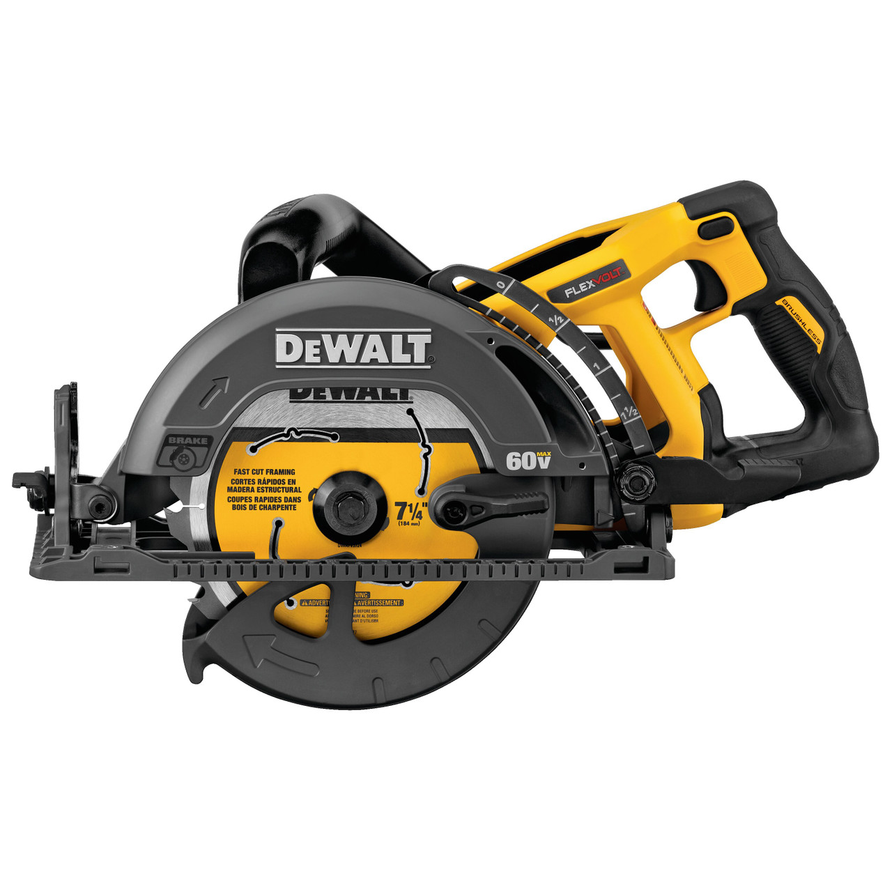 FLEXVOLT 60V MAX* 7-1/4 IN. CORDLESS WORM DRIVE STYLE SAW (TOOL ONLY) DCS577B