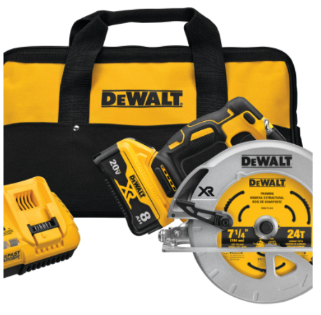 Dewalt DCS574W1 20V MAX* XR 7‑1/4" Brushless Circular Saw Kit with POWER DETECT™ Tool Technology