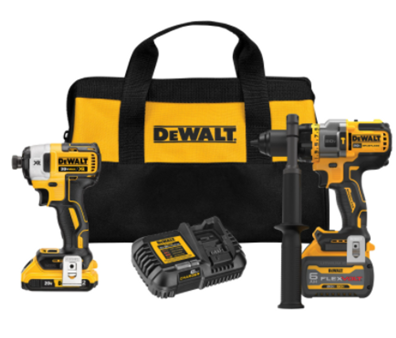 20V MAX* BRUSHLESS CORDLESS 2-TOOL KIT INCLUDING HAMMER DRILL/DRIVER WITH FLEXVOLT ADVANTAGE DCK2100D1T1