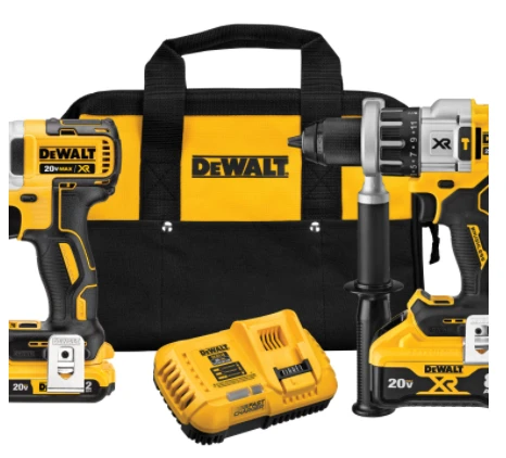 Dewalt DCK299D1W1 20V MAX* XR Hammer Drill/Driver with POWER DETECT™ & Impact Driver Kit