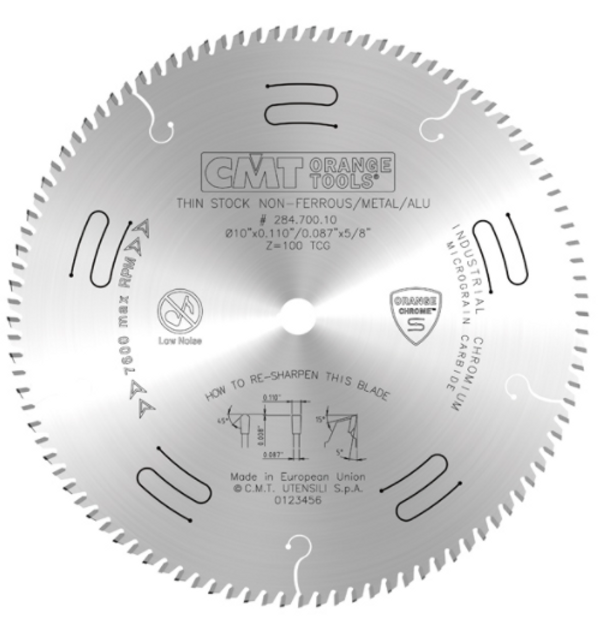 CMT 284.700.10,10'',Industrial Thin Stock Non-Ferrous Metal, PVC Blades