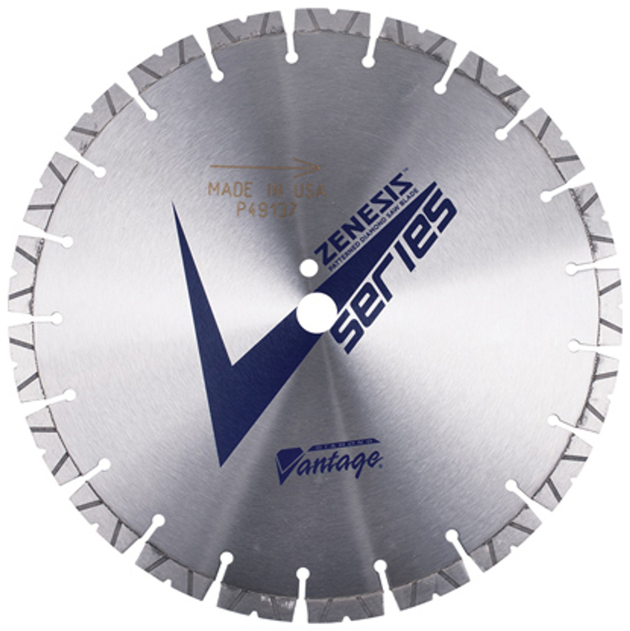 ZENESIS V + SERIES 12" X .125" X 1" Diamond Vantage Walk Behind Saw Blade- For Concrete