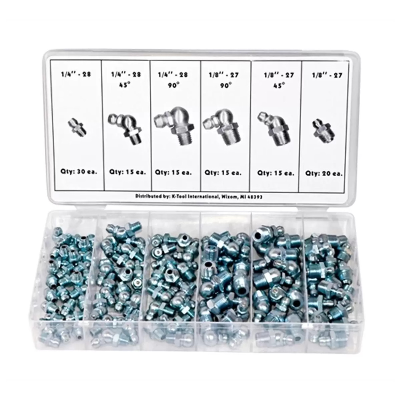 110-pc Hydraulic Grease Fitting Assortment