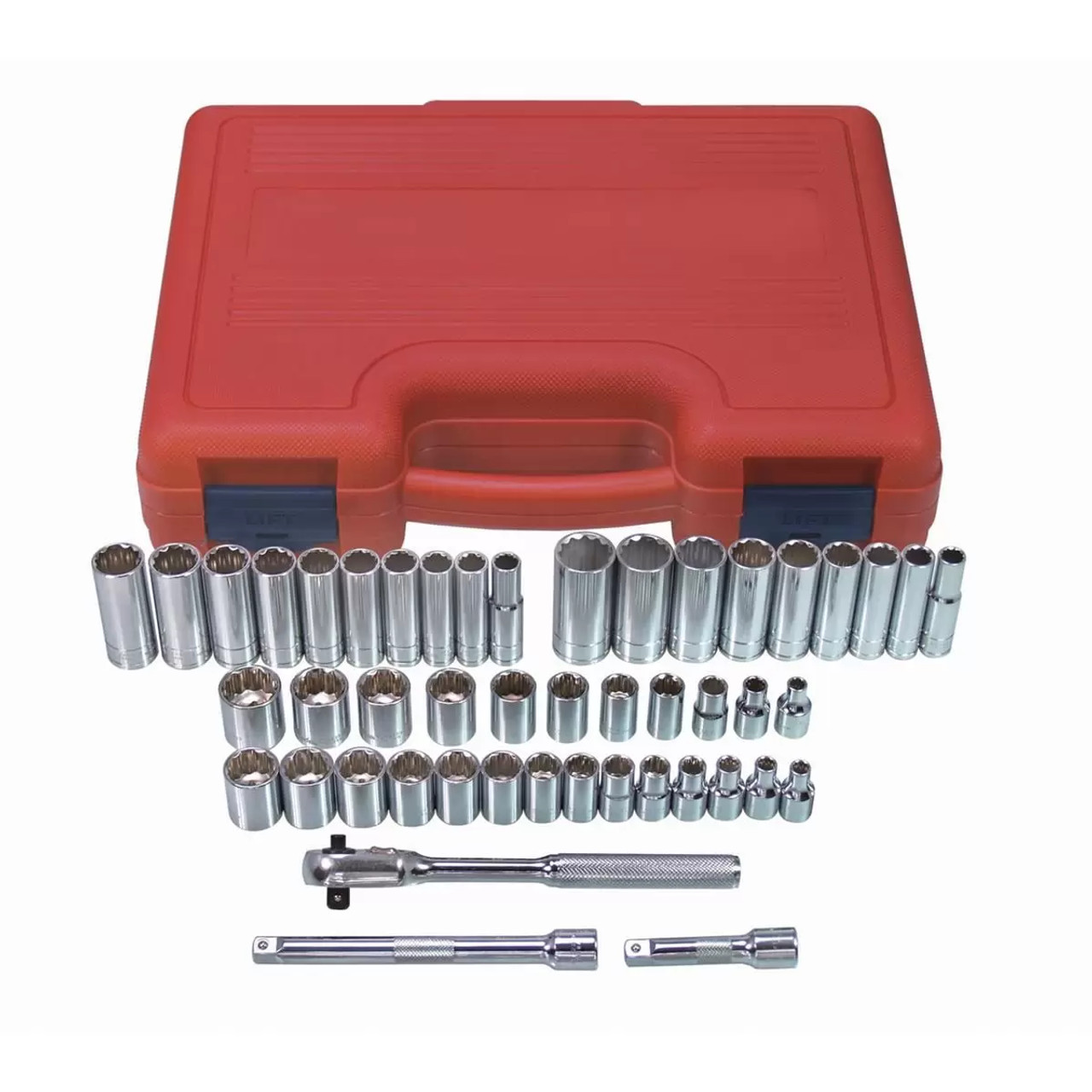 47-PIECE 3/8 " DR 12-PT SAE AND