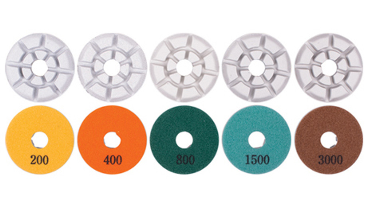 Diamond Vantage 3" White Resin Polishing Pad, Dry, Orange Backing, 400 Grit