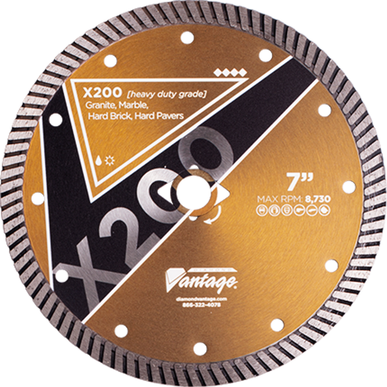 Diamond Vantage  6 x .095 x U/A Hard Material, Heavy Duty, Turbo Rim Blade