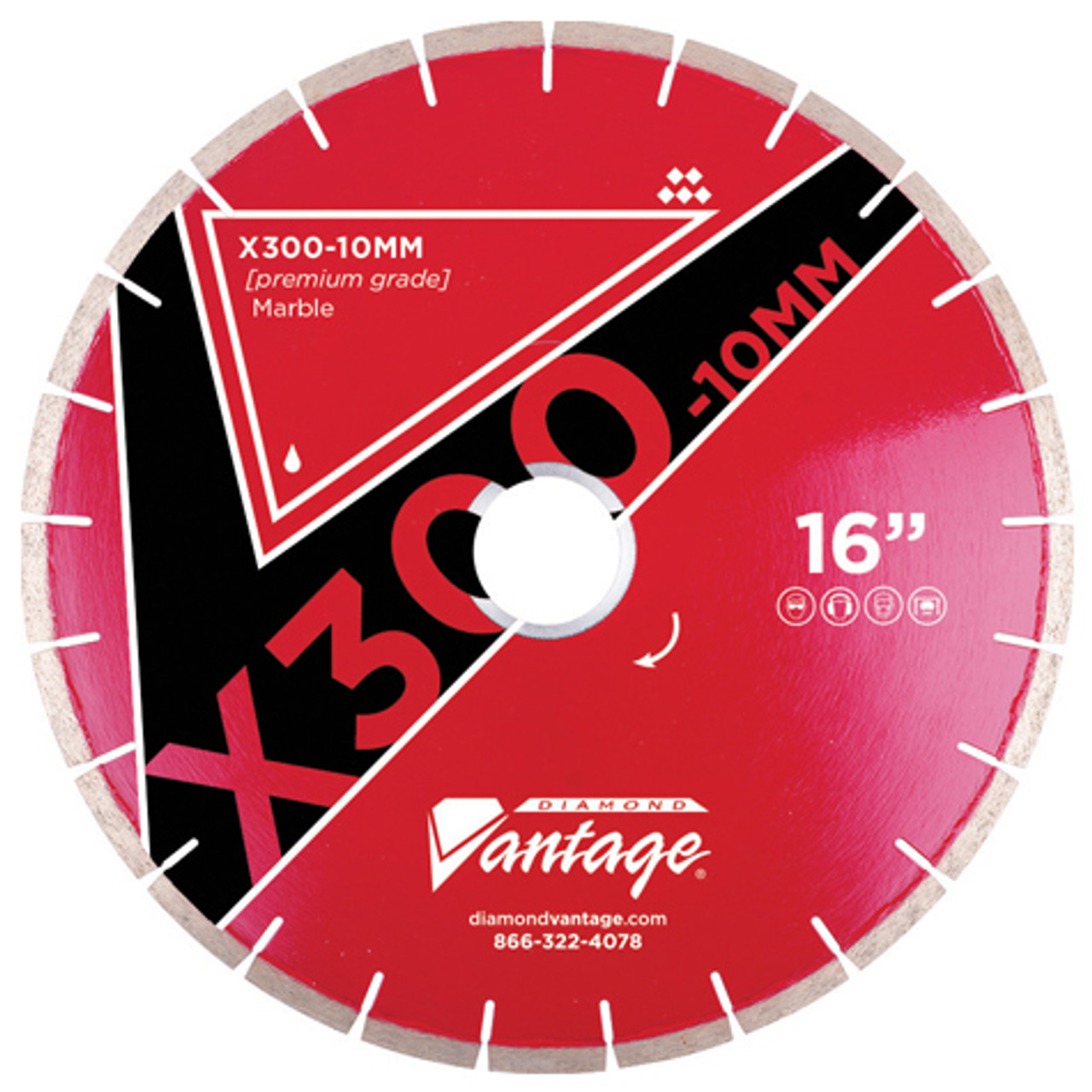 Diamond Vantage 12 x .125 x 50/60mm Silent Core Marble Blade, Premium Grade