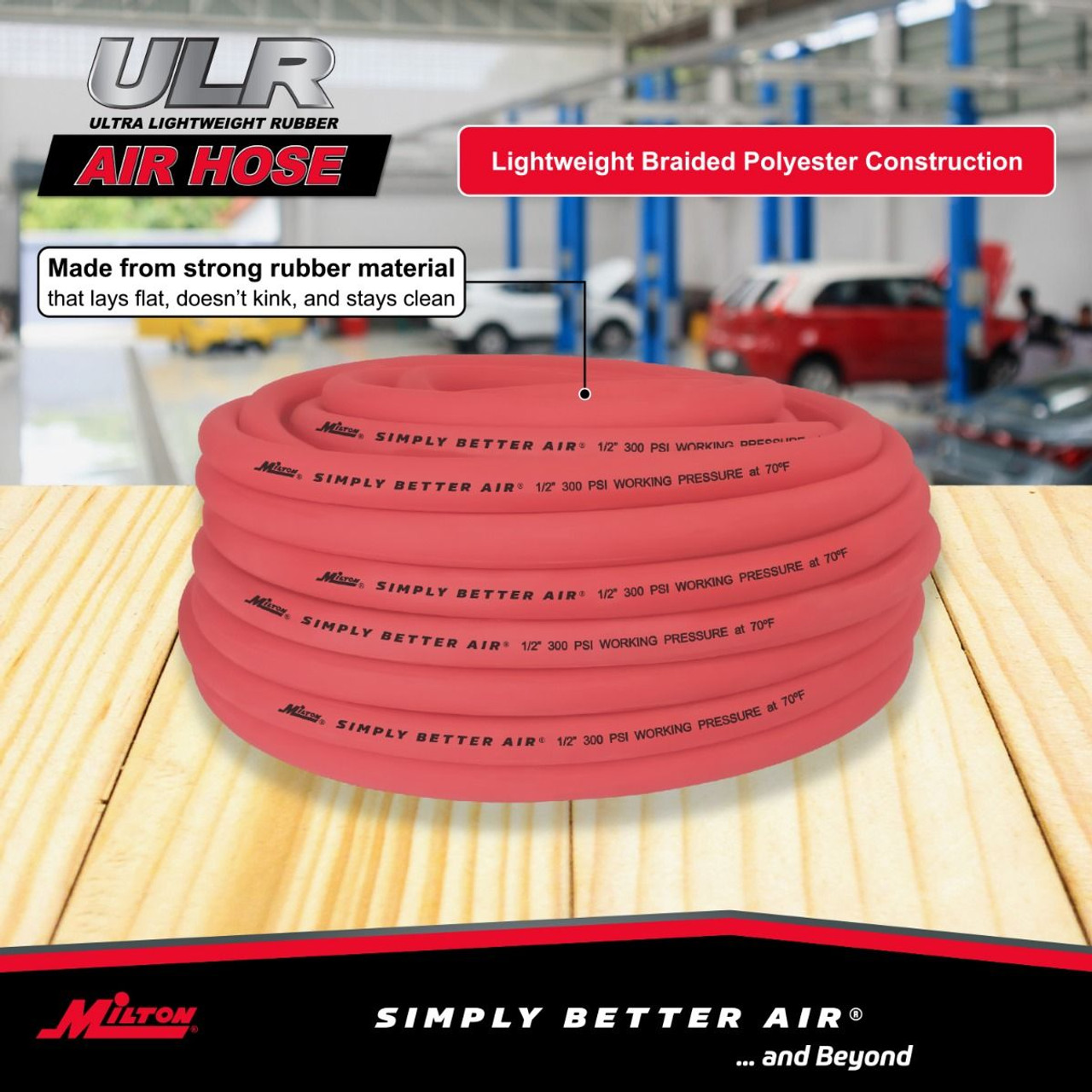 Milton? 1/2" Ultra Lightweight Rubber Hose, 100' Bulk Hose w/ No Ends