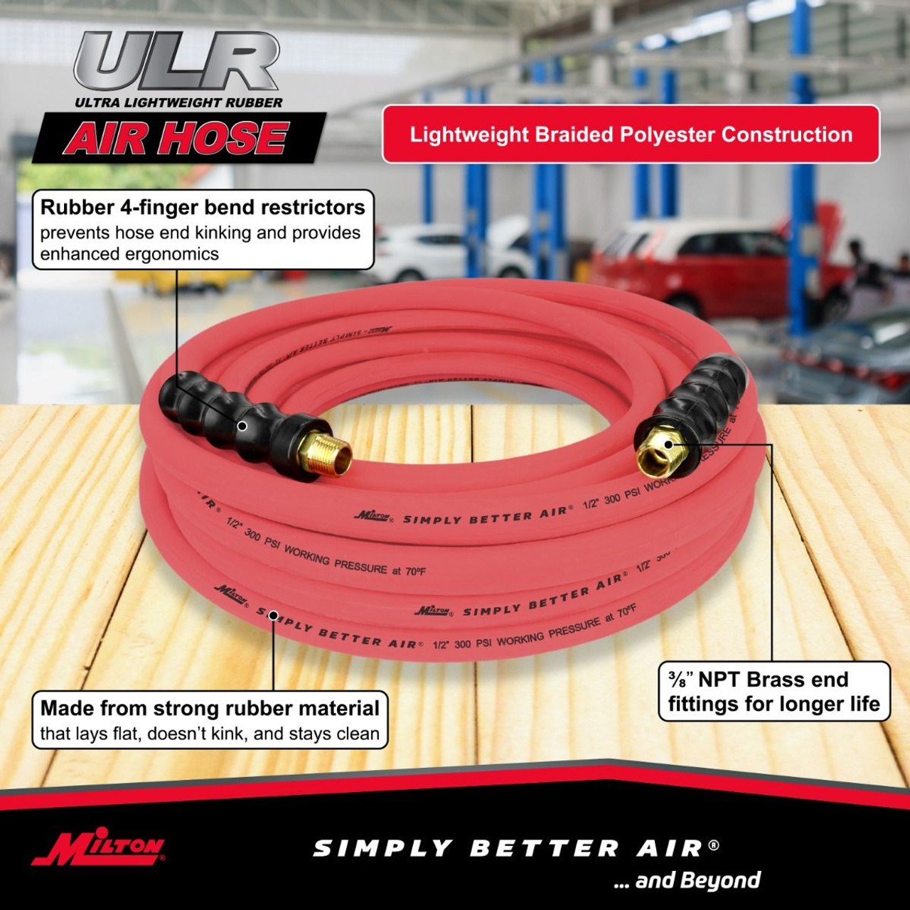 3/8 in. x 50 ft. Rubber Air Hose