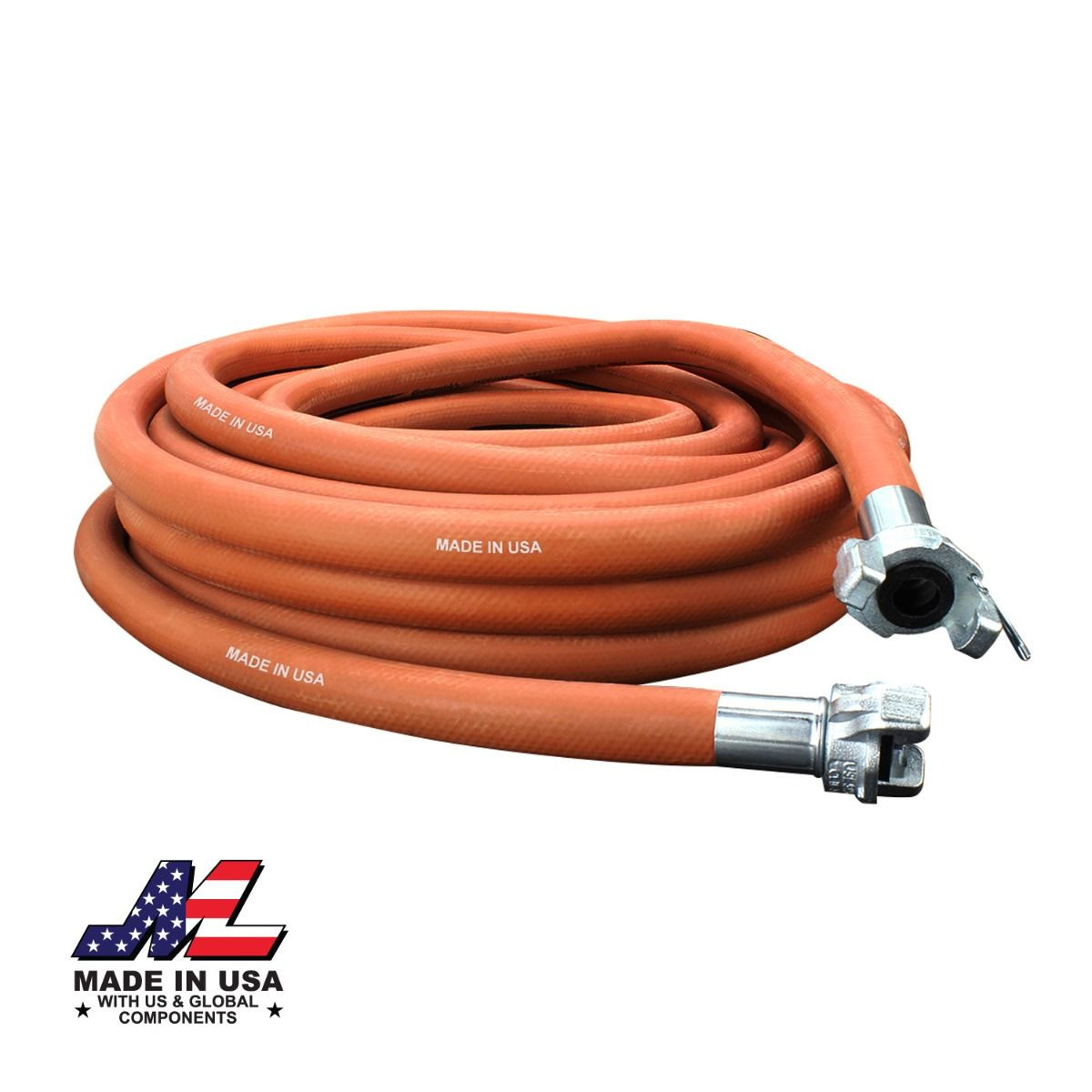 Milton? Industrial Jackhammer 50Âƒ?? Red Rubber Air Hose w/ 3/4" Crimped