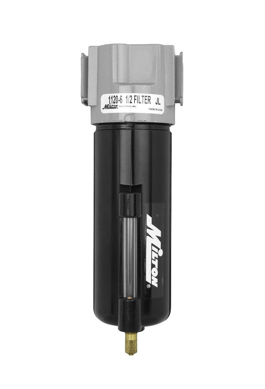 Milton? 1/2" NPT Micro Filter with Metal Bowl, Site Glass and Overnight Drain, 9 oz.