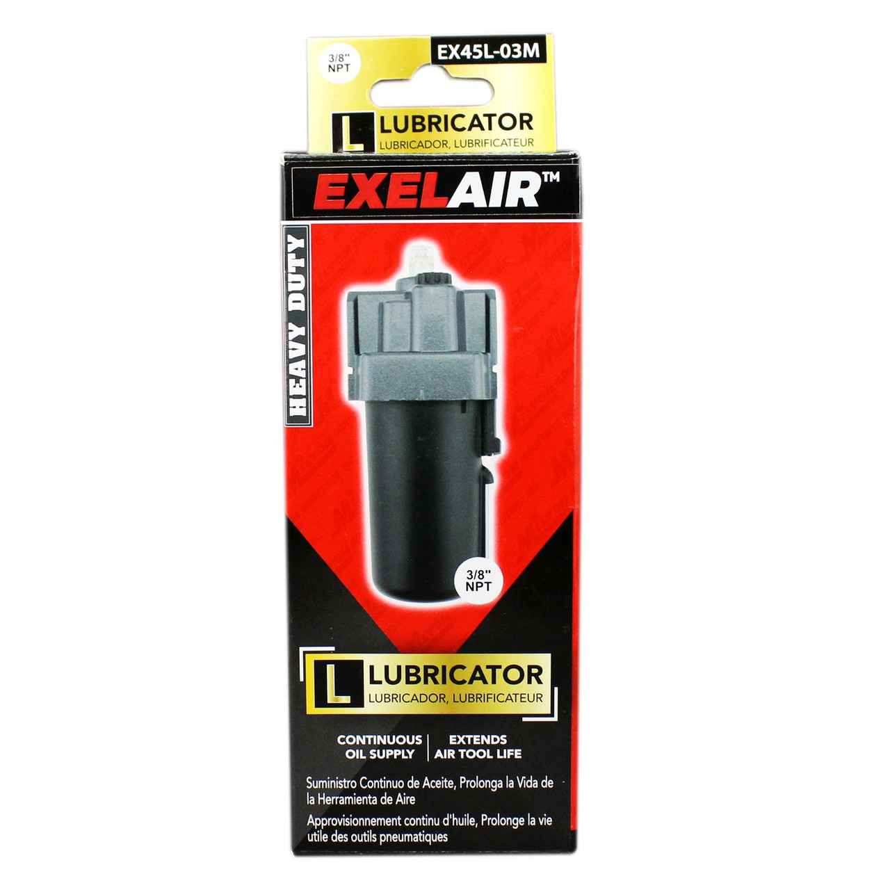 Milton? EXELAIR? FRL Air Lubricator, 3/8" NPT, Metal Bowl