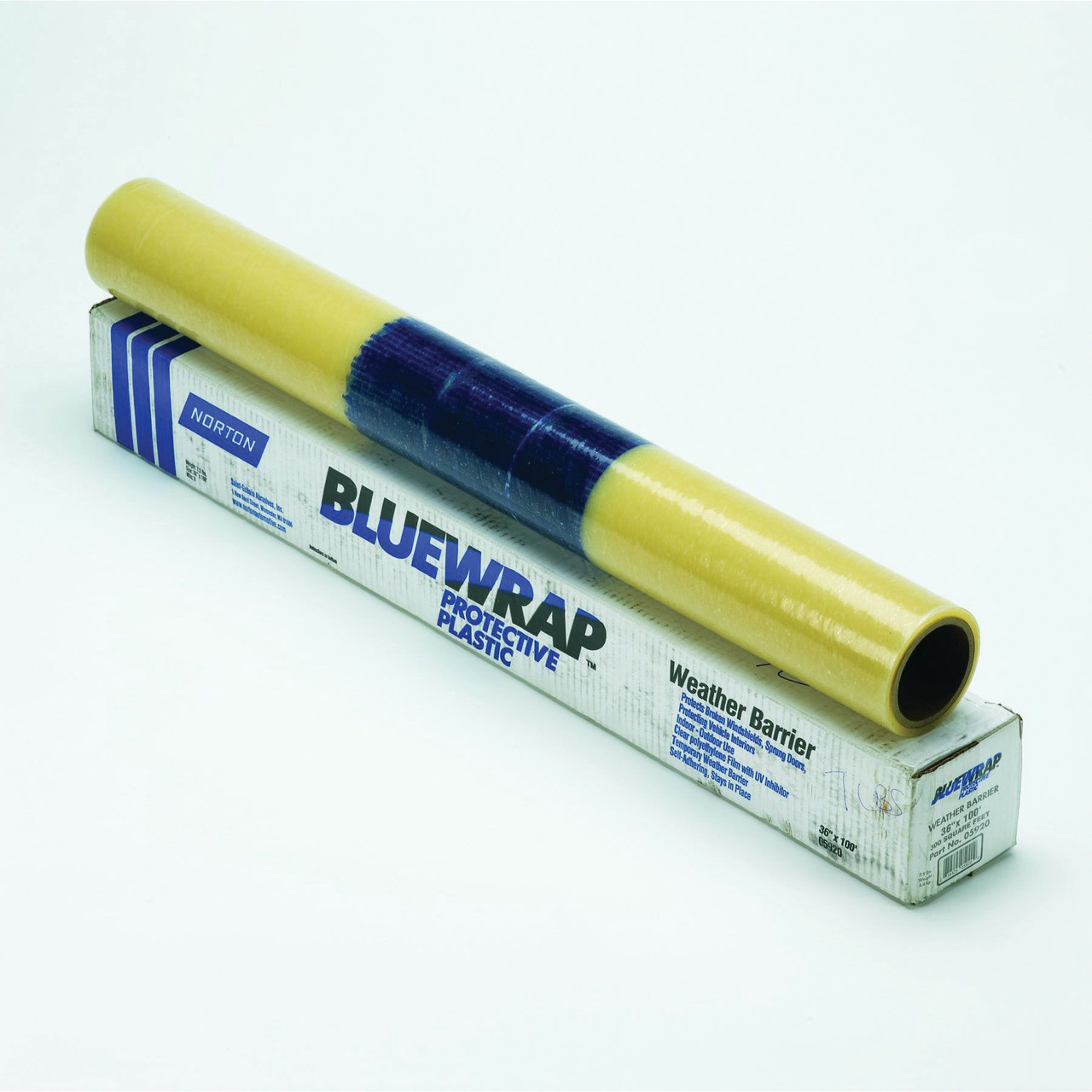 NortonÂ® Blue Wrap 05920 Self-Adhesive Weather Barrier, 36 in W x 100 ft L, 3 mil THK (05920)