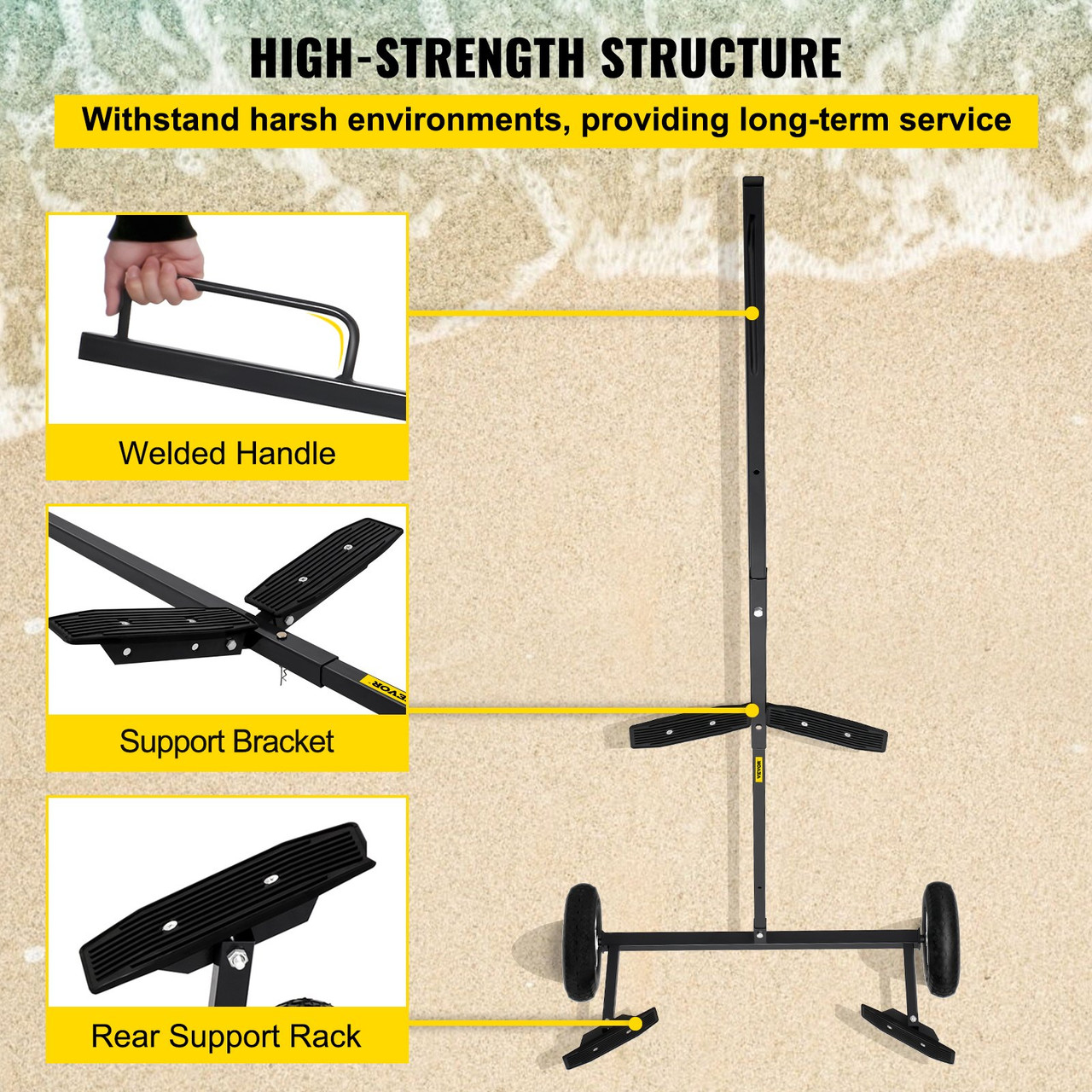 Boat Trailer Dolly, 360 lbs Load Capacity Boat Trailer, Hand Dolly Set with 14" Wheels, Heavy Duty Boat Mover Suitable for Boats Under 15ft, Fishing Boats, Small Motors and Sailing Boats