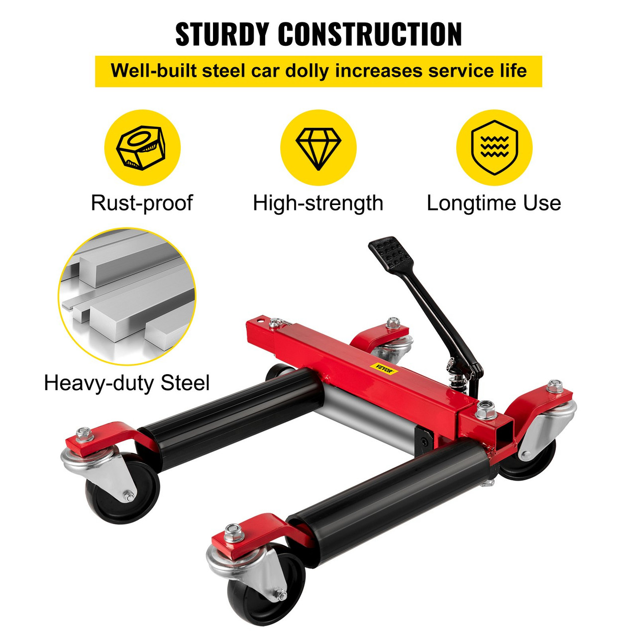 Wheel Dolly, 2pcs Car Dolly, 1500 Lbs Capacity Car Jack Dolly, 12'' Wheel Jacks for Cars, Vehicle Positioning Hydraulic Tire Jack, Heavy Duty Ball Bearings Skate for Vehicle Car Auto Repair