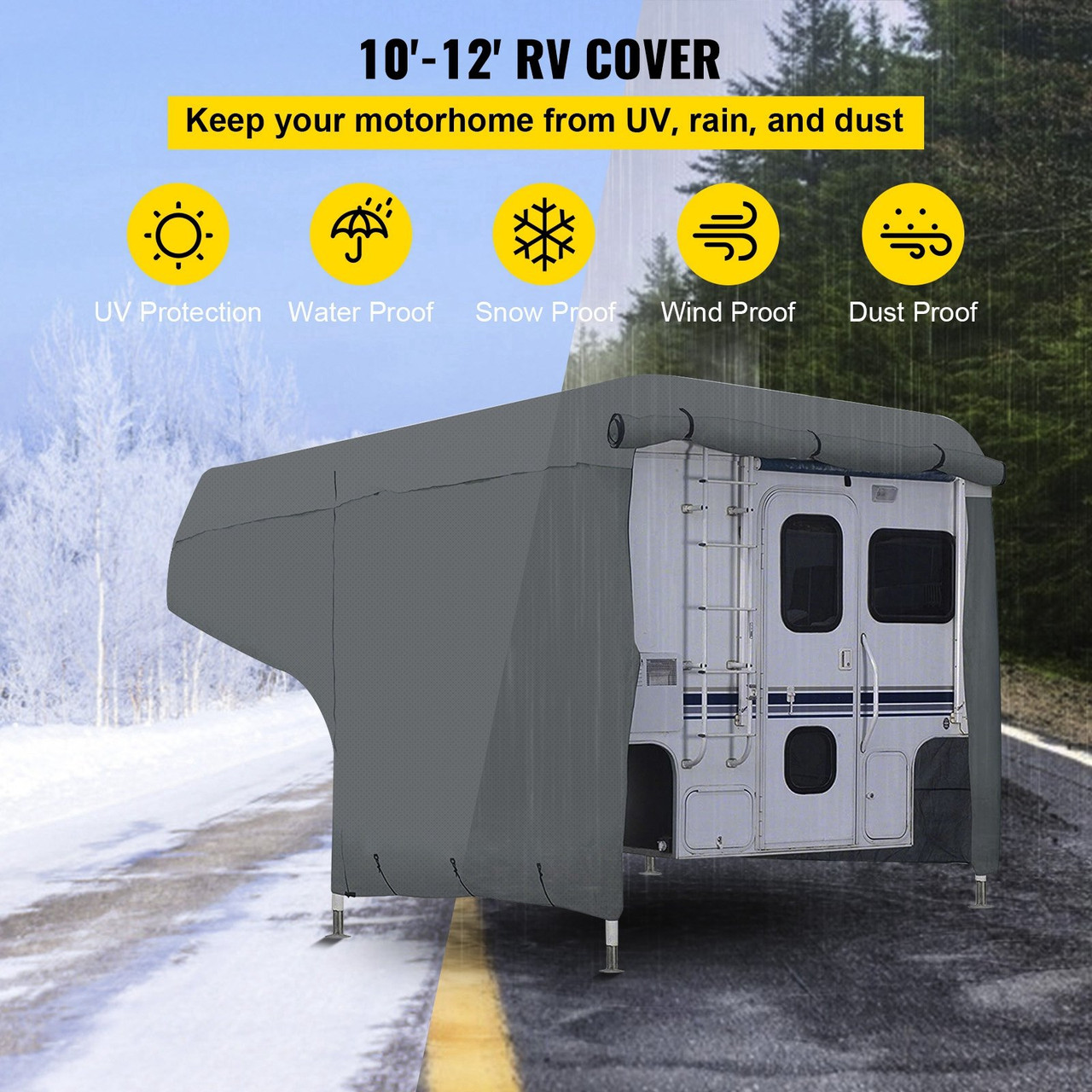 Rv Cover Travel Trailer Rv Cover 10'-12' Motorhome Camper Trailer Cover