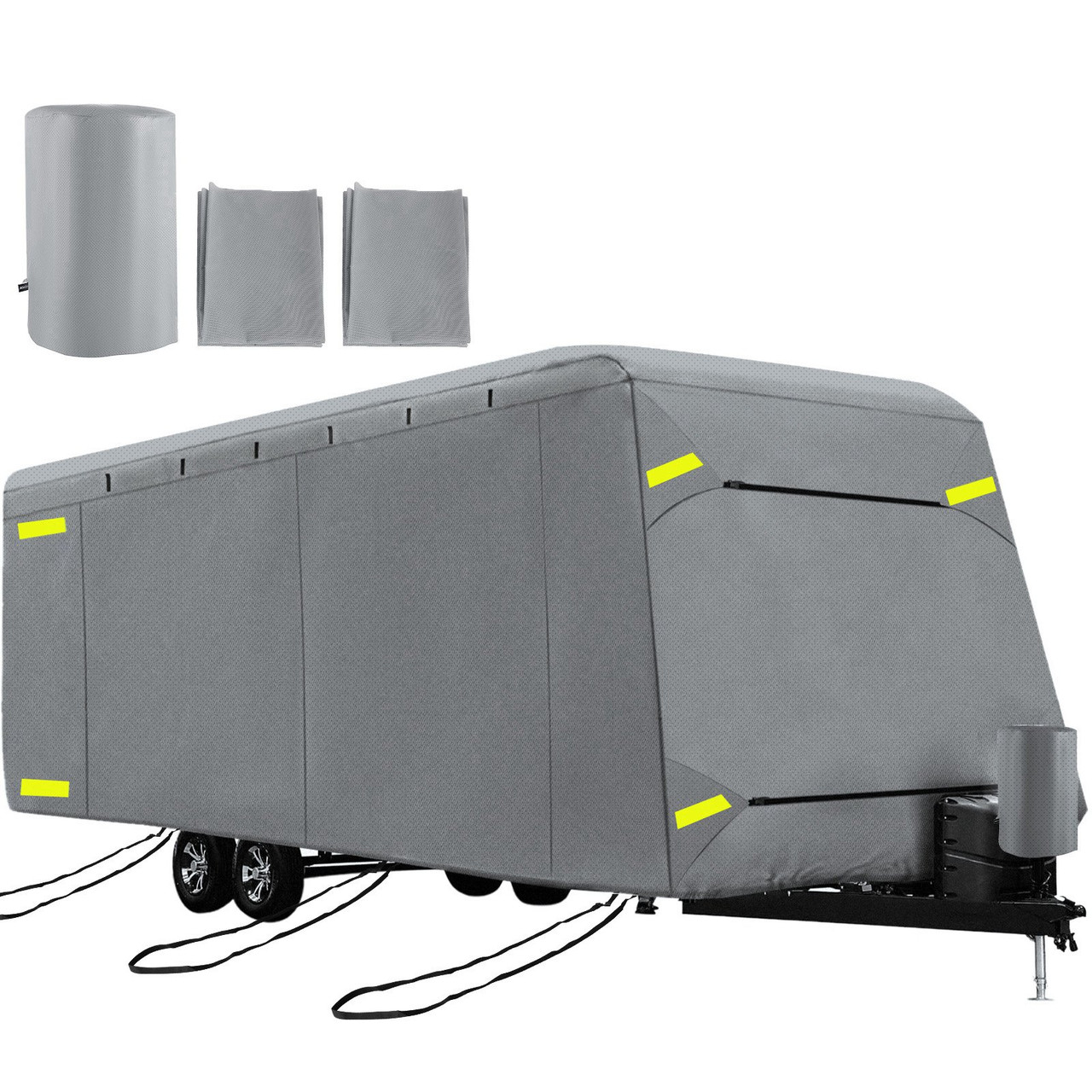 RV Cover 18'-20' RV & Trailer Cover Extra-Thick 4 Layers Travel Trailer RV Cover Durable Camper Cover, Waterproof Breathable Anti-UV Ripstop for RV Motorhome with Adhesive Patch & Storage Bag