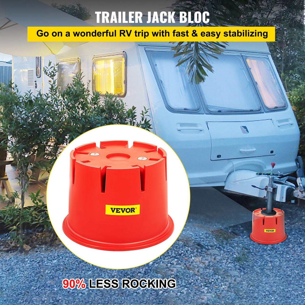 Trailer Jack Block Trailer Stabilizer 1PC HDPE RV Block with EPV Cushion