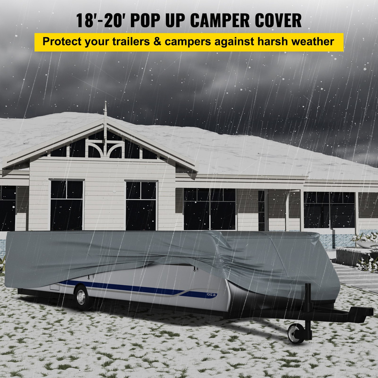 Pop Up Camper Cover Pop Up RV Cover Fit for 18-20 ft Long Trailers