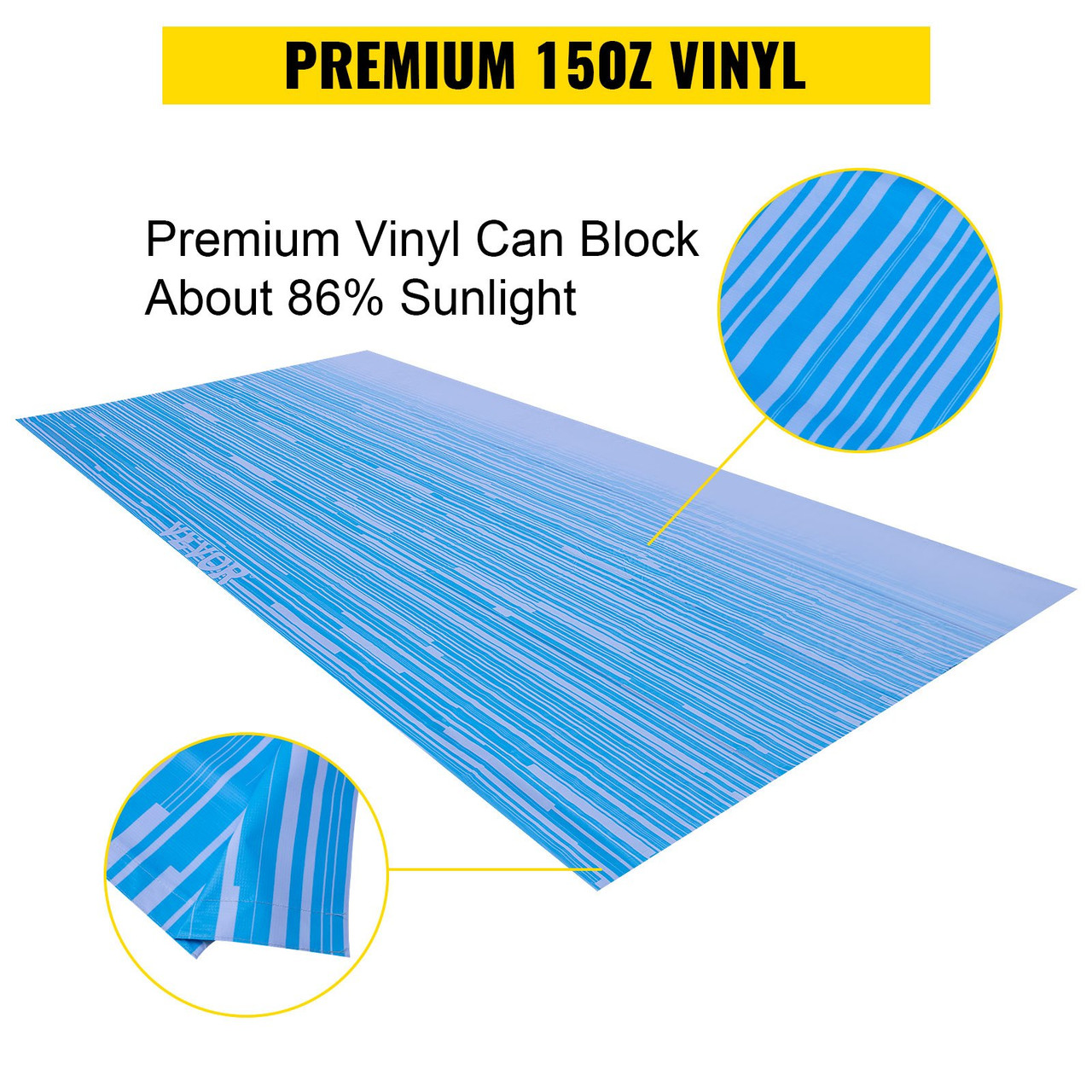 Awning Replacement Fabric Canopy 15' For RV Camper Trailer Ocean Blue Fade 15 ft