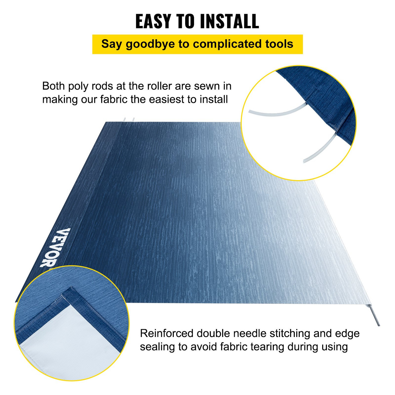 RV Awning Fabric RV Camper Trailer Replacement Fabric 18 ft Slate Blue