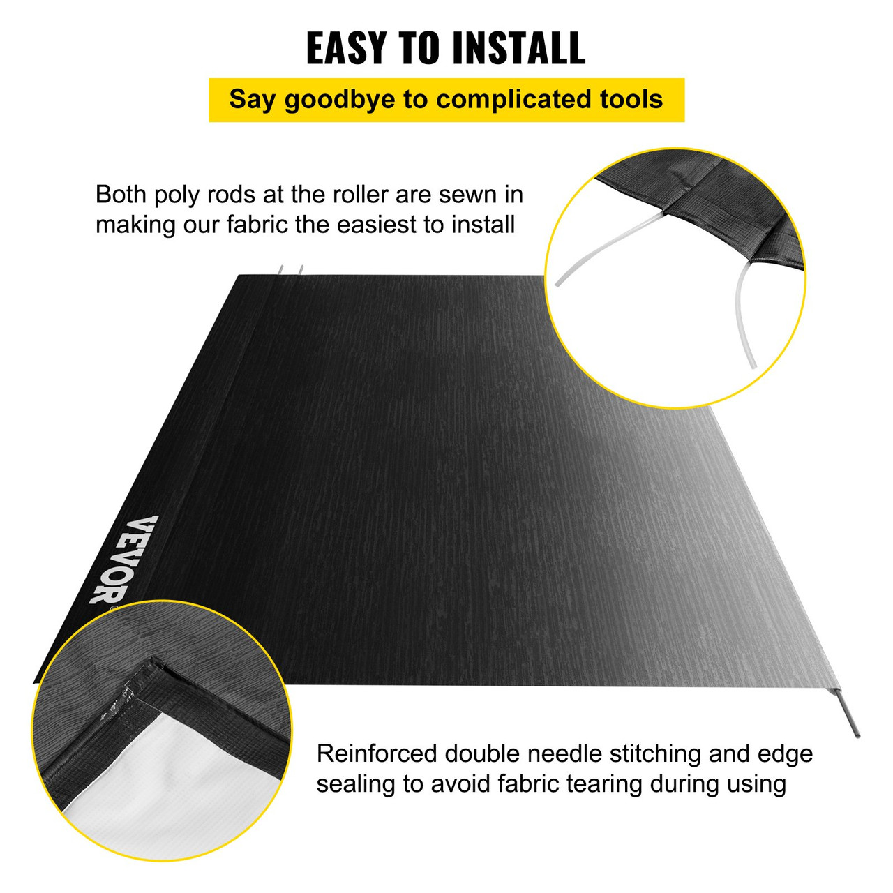 RV Awning Fabric RV Camper Trailer Replacement Fabric 20 ft Charcoal Fade