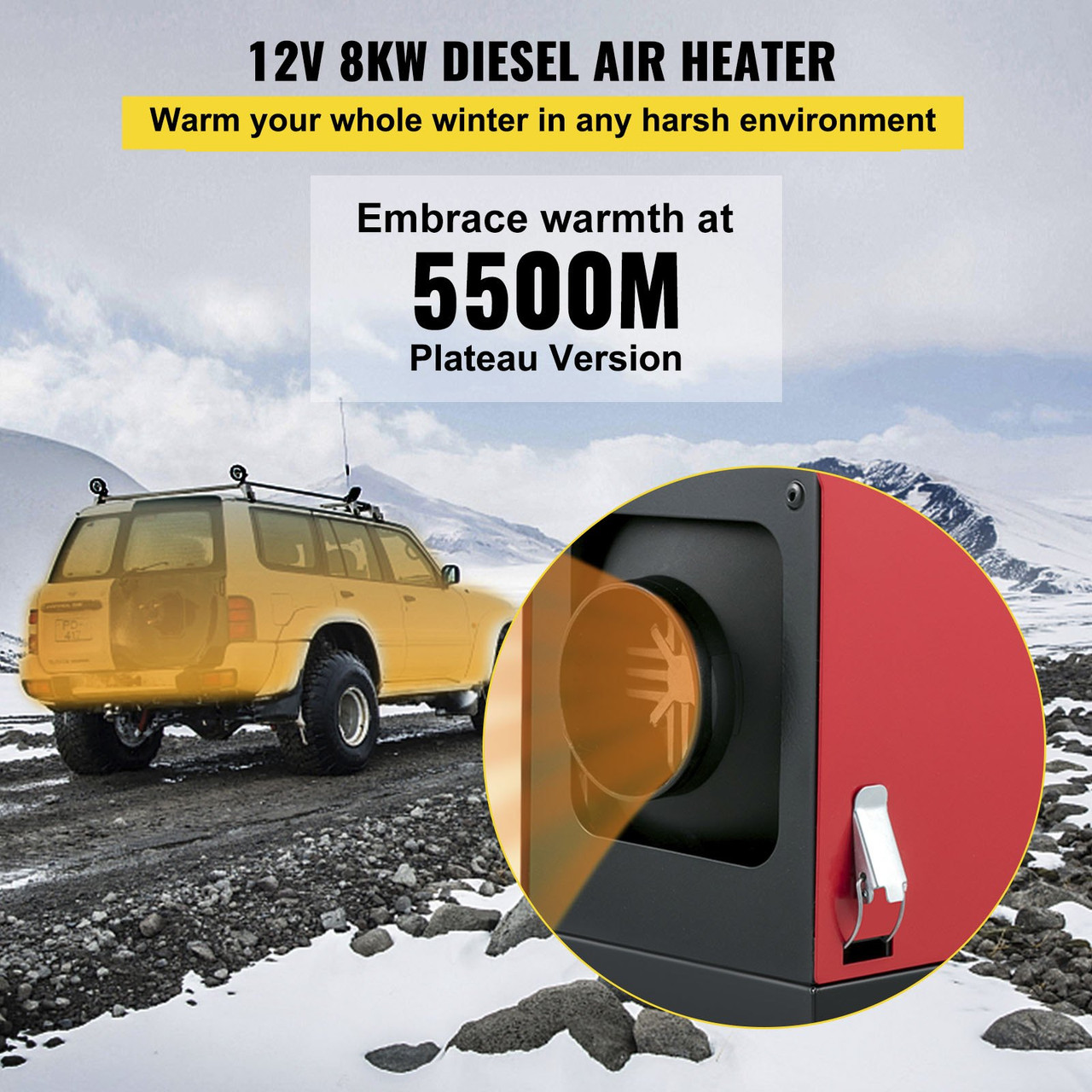 Diesel Air Heater All in One 12V 5KW  Plateau Version For Cars Trucks Boats Bus RVs