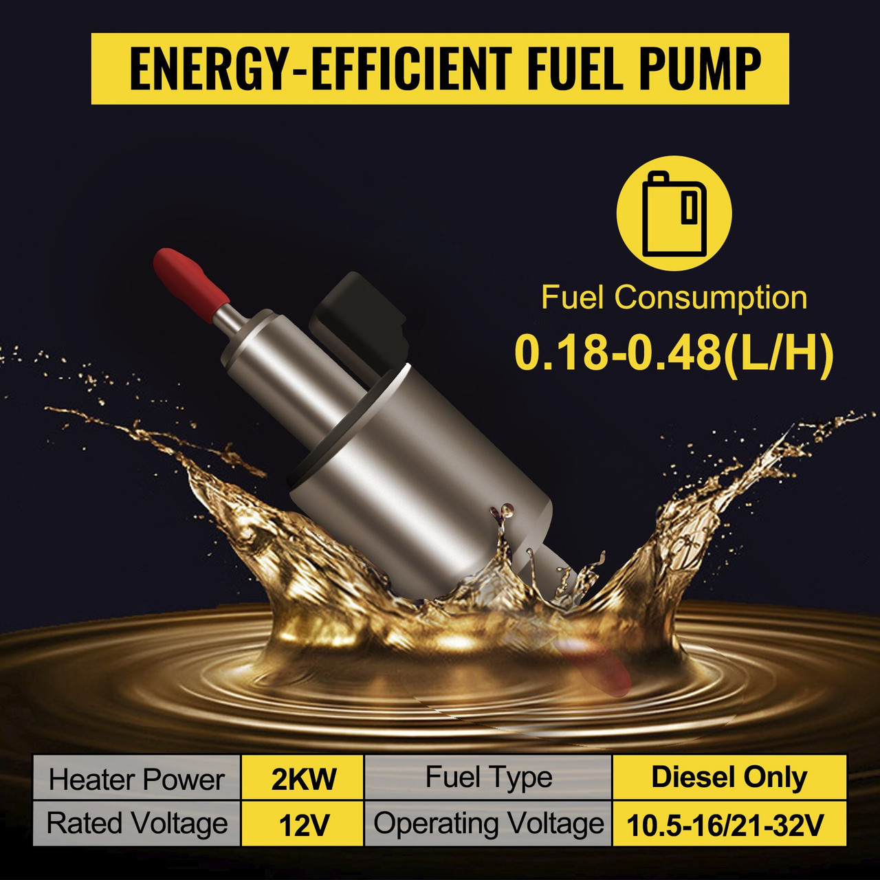 Diesel Air Heater, 12V 2KW, Parking Bunk Heater with LCD Thermostat and Remote Control, Muffler & 10L Tank Included, for Bus Trailer RV Semi Trucks Car Boat Use, CE Listed