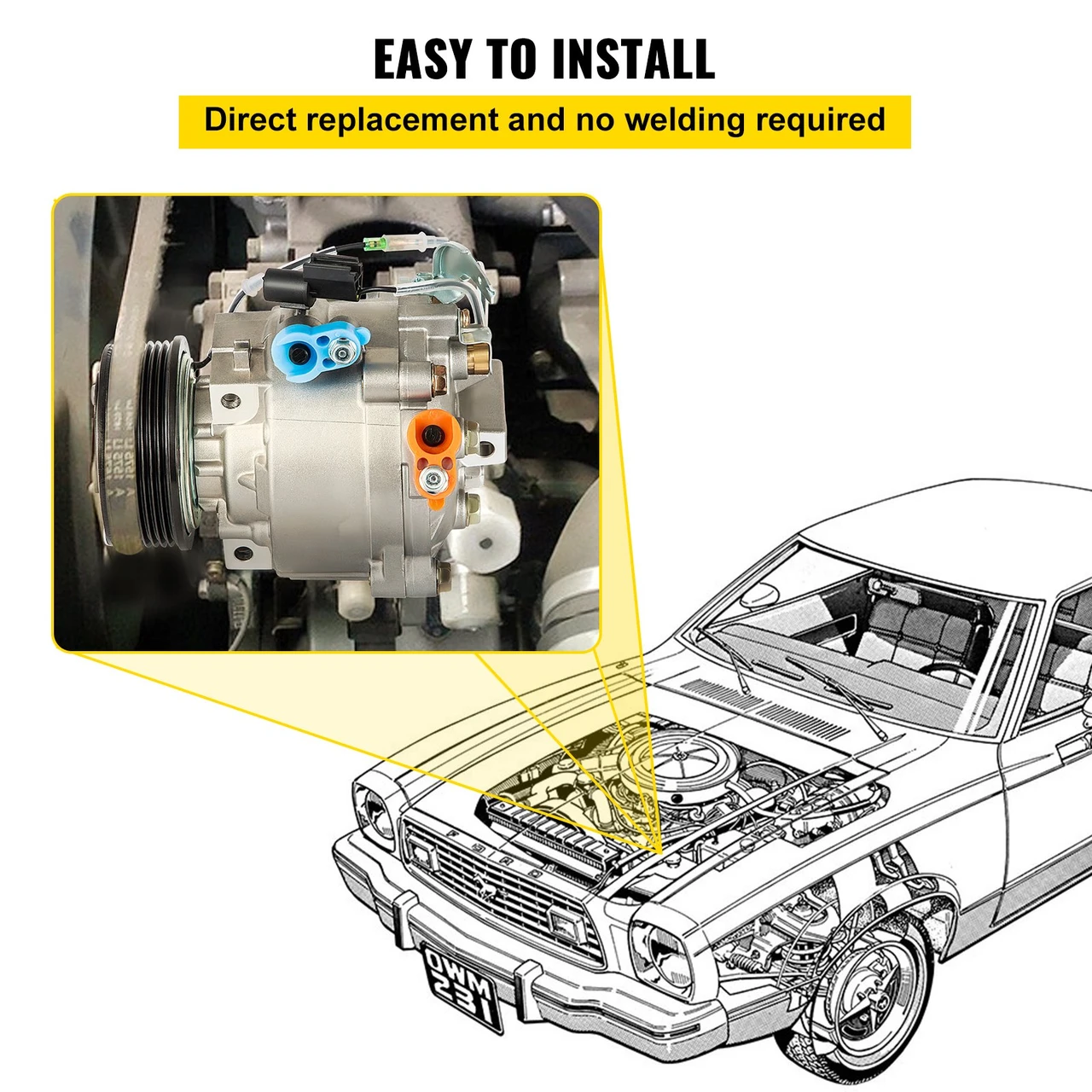 AC Compressor CO 29091C fits 2008 2010 2013 2014 2015 Mitsubishi   &  Outlander Sport  2.0L  3.0L