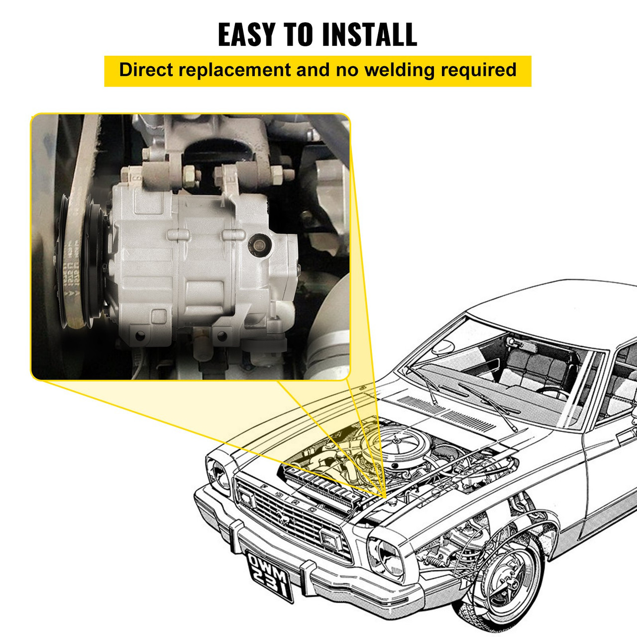 AC compressor CO 10886C compatible with Altima 2007-2012 2.5l Air Conditioner Compressor Altima 07-12 A/C Clutch fit for Sentra 2007-2009