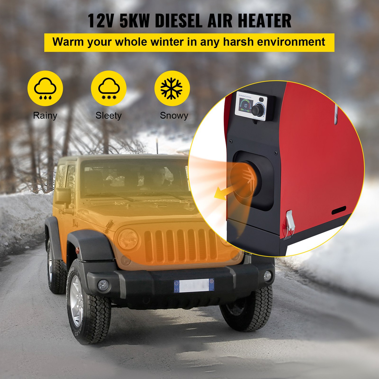 5000W Diesel Air Heater All in 1 5KW 12V Remote Control Truck Boat Motor-Homes
