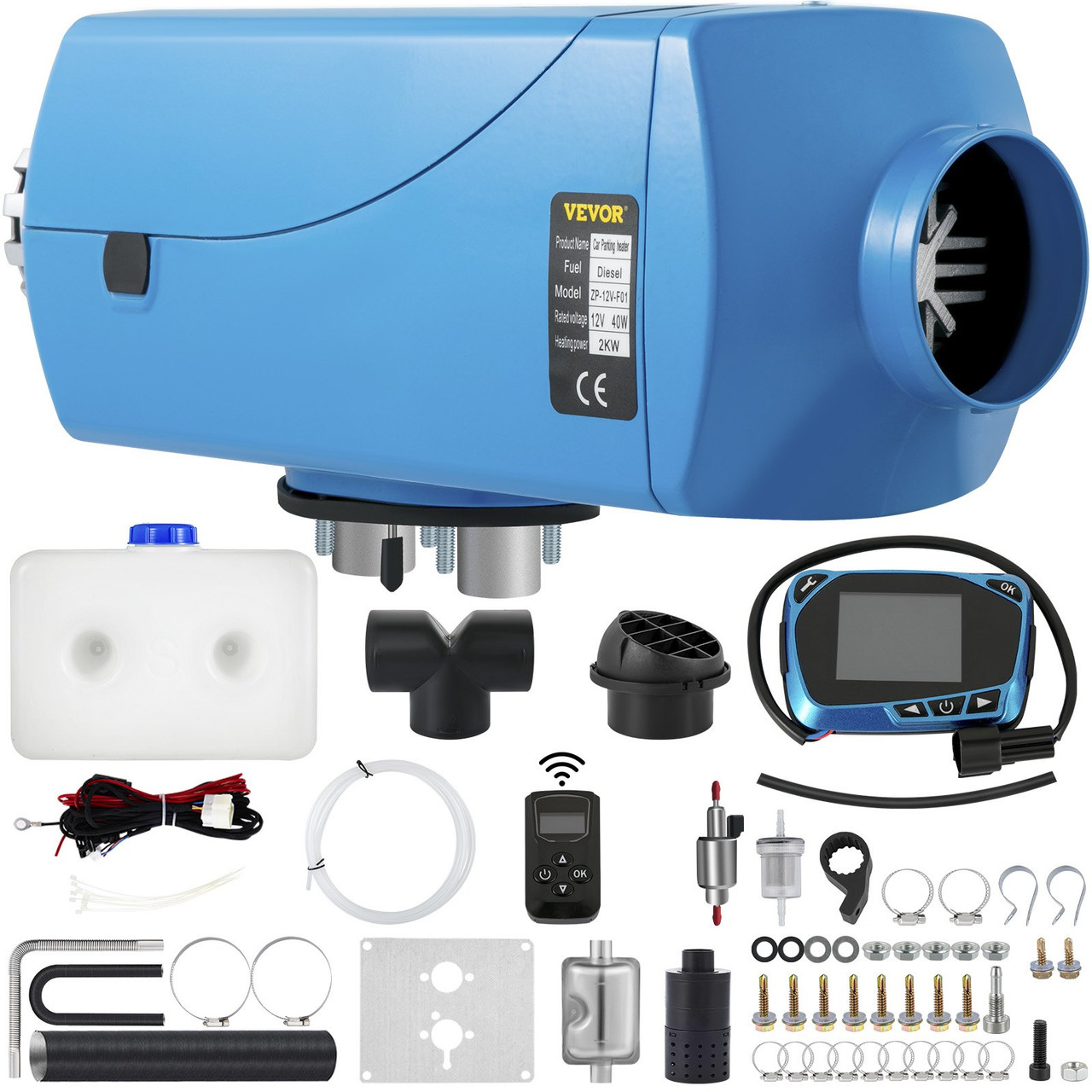Diesel Air Heater 12V 2KW LCD Thermostat 5L Tank For Car RV Truck Boat