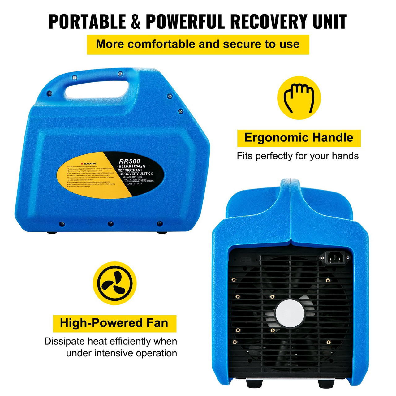 Portable Refrigerant Recovery Machine 3/4 HP Dual Cylinder Air Condition