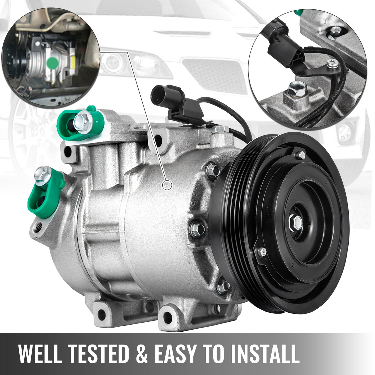 CO 10980C Universal Air Conditioner AC Compressor 2007 2008 2009 2010 For Kia Rio Rio5 1.6L 2006-2011 97371 977011G010