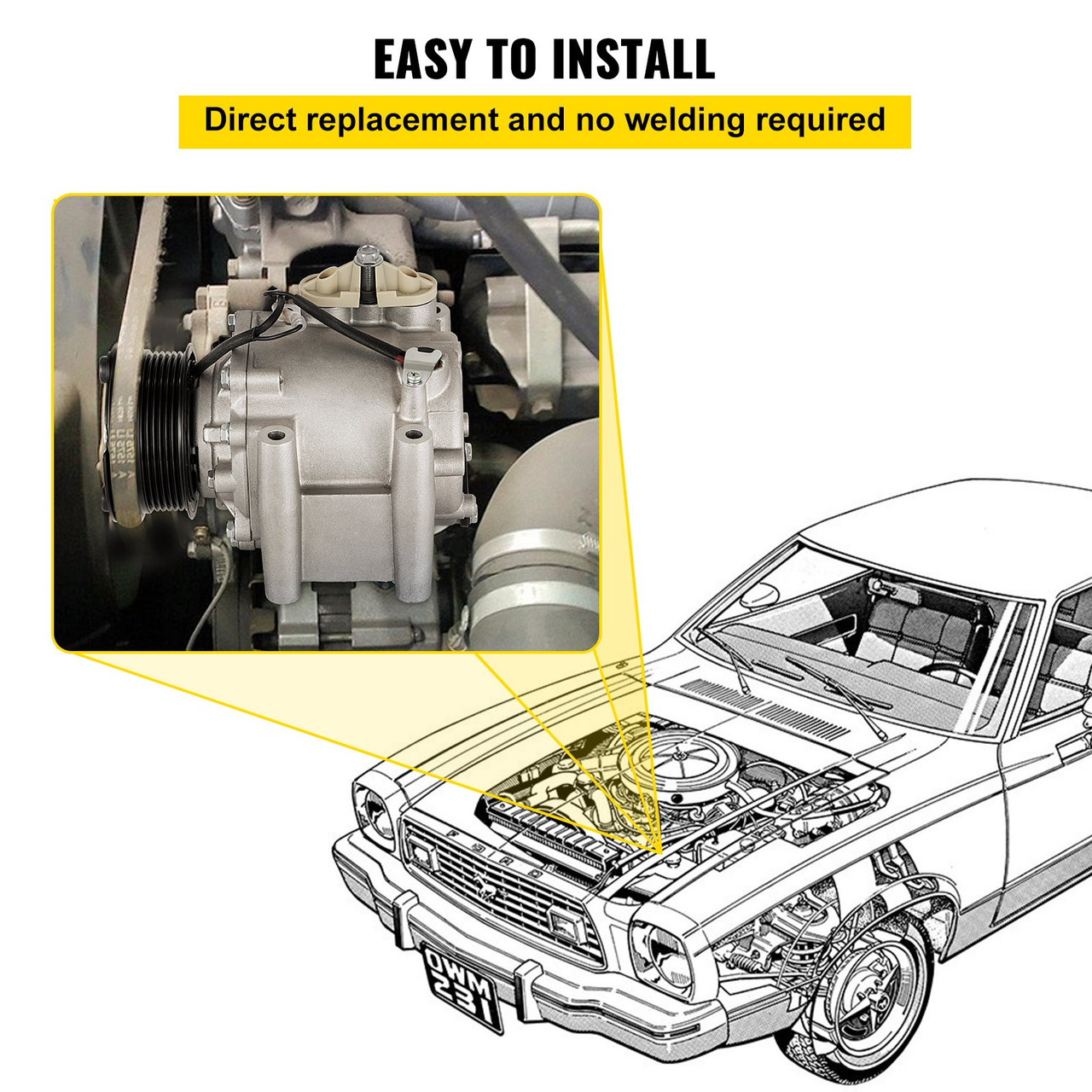 A/C Compressor For 2000-2008 Jaguar S-Type X-Type 2000-2005 Lincoln LS V6 2.5L 3.0L CO 102541AC C2S005982